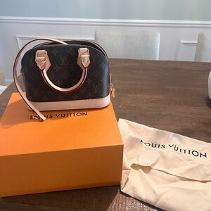 Louis Vuitton Monogram Alma BB Bag in Brown and Cream
